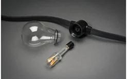 Konstsmide Ambrose Ljusslinga 4,5m 10L Svart/Amber Flatkabel IP44* Partyslingor Utomhus 230V|Partyslingor Utomhus 230V