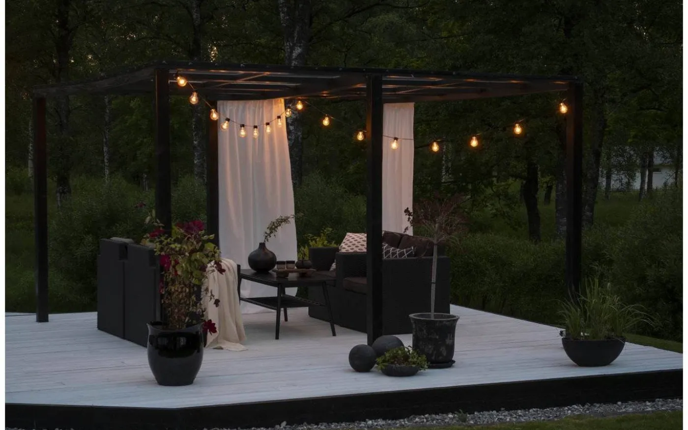 Ambrur Ljusslinga 9,5m 20L Dimbar Svart IP44