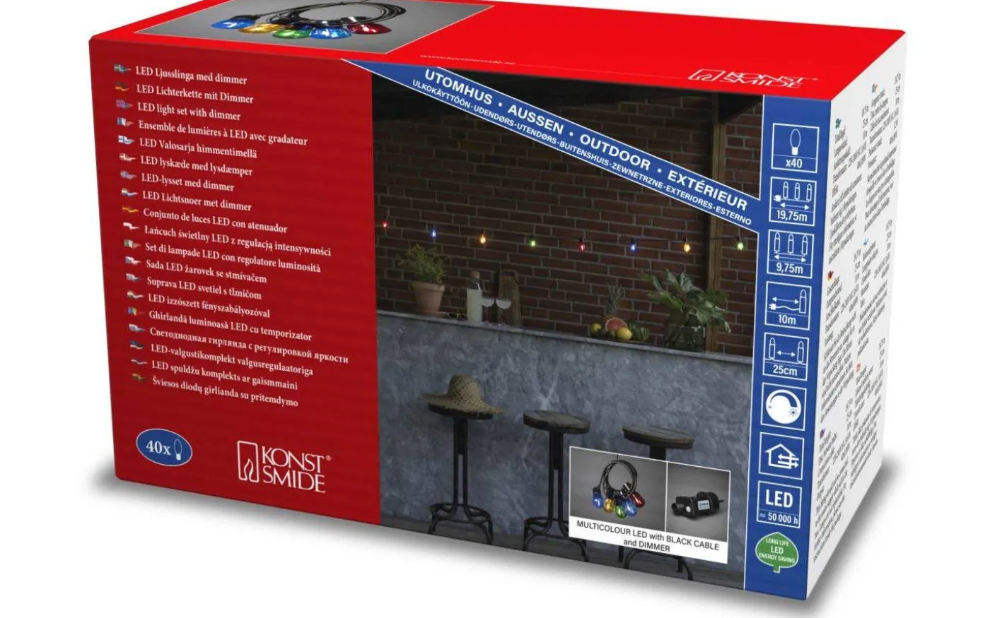 Amedig Partyslinga 9,75m 40L Oval Färgmix IP44