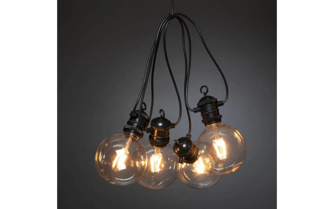 Amodia Ljusslinga EXTRA 9,15m 10L Glob Svart/Amber IP44