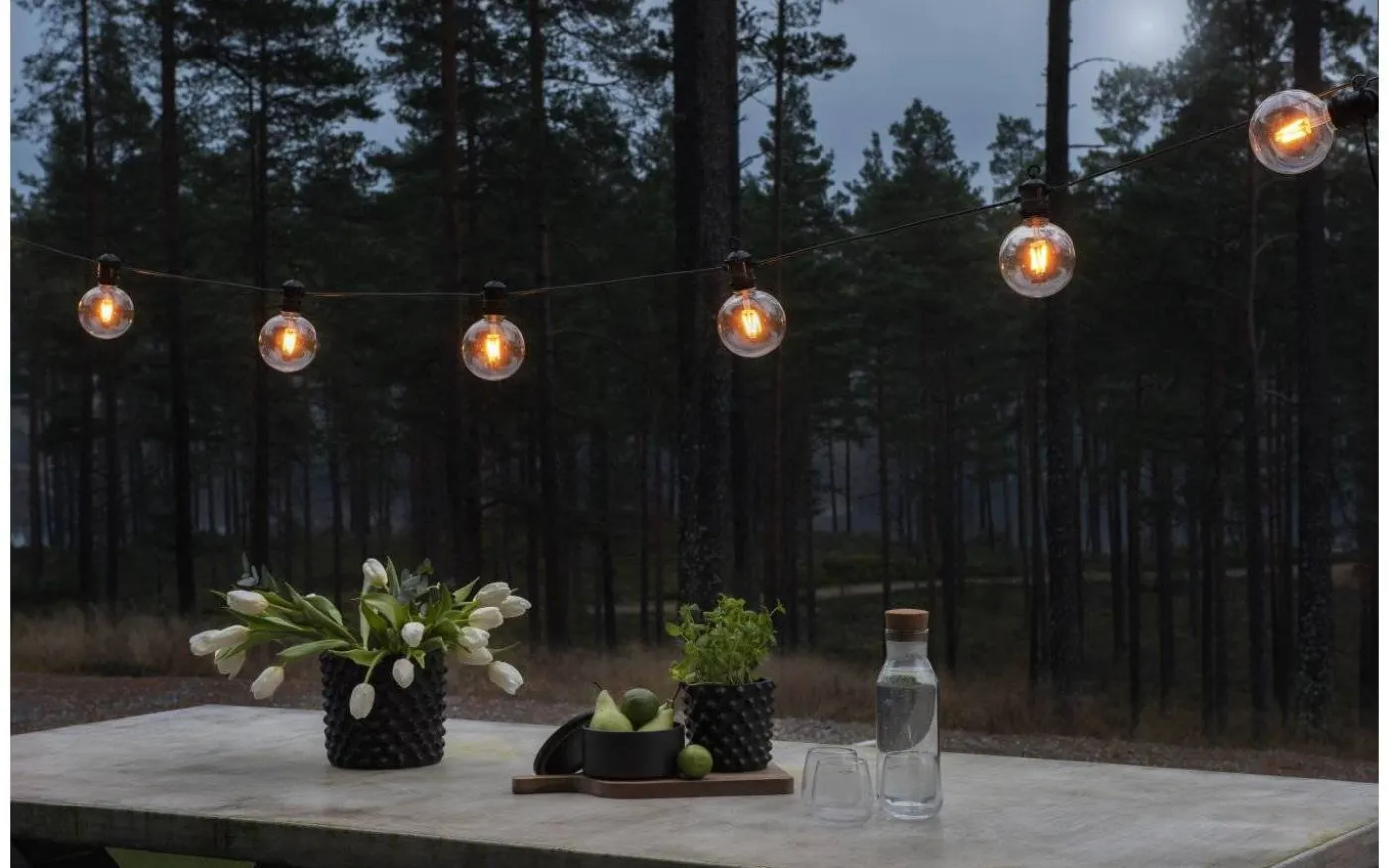 Amodia Ljusslinga EXTRA 9,15m 10L Glob Svart/Amber IP44