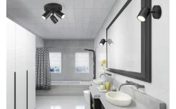 Trio Lighting Angelo H2O Spotlight 3-delad GU10 mattsvart IP44* Badrumslampor Tak