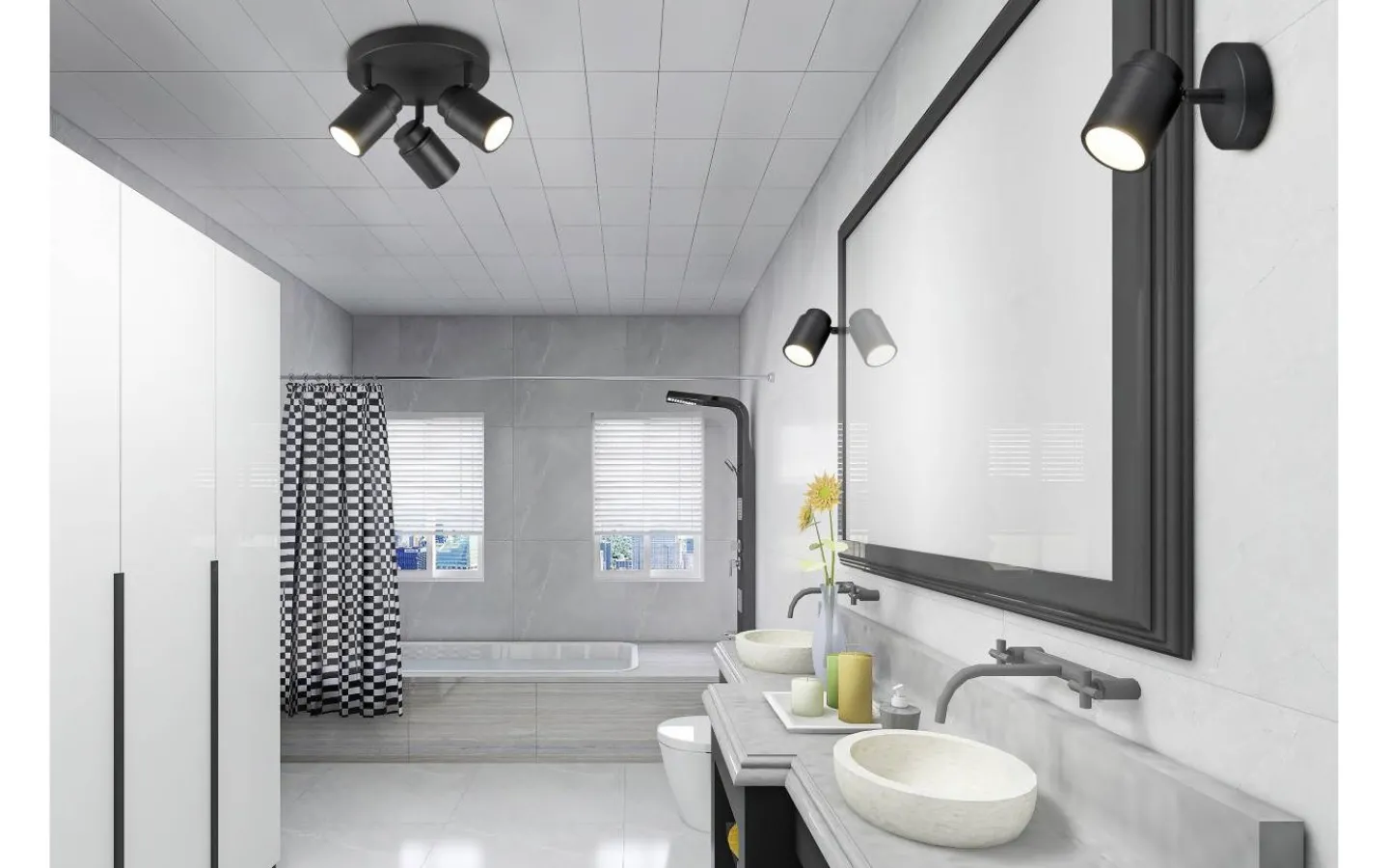 Badrumslampor Vägg<Trio Lighting Angelo H2O Spotlight GU10 mattsvart IP44