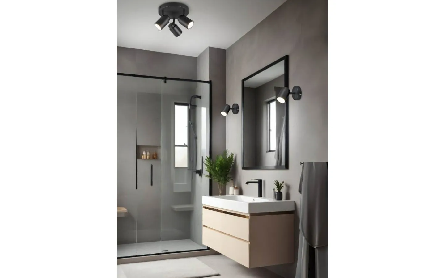 Badrumslampor Vägg<Trio Lighting Angelo H2O Spotlight GU10 mattsvart IP44