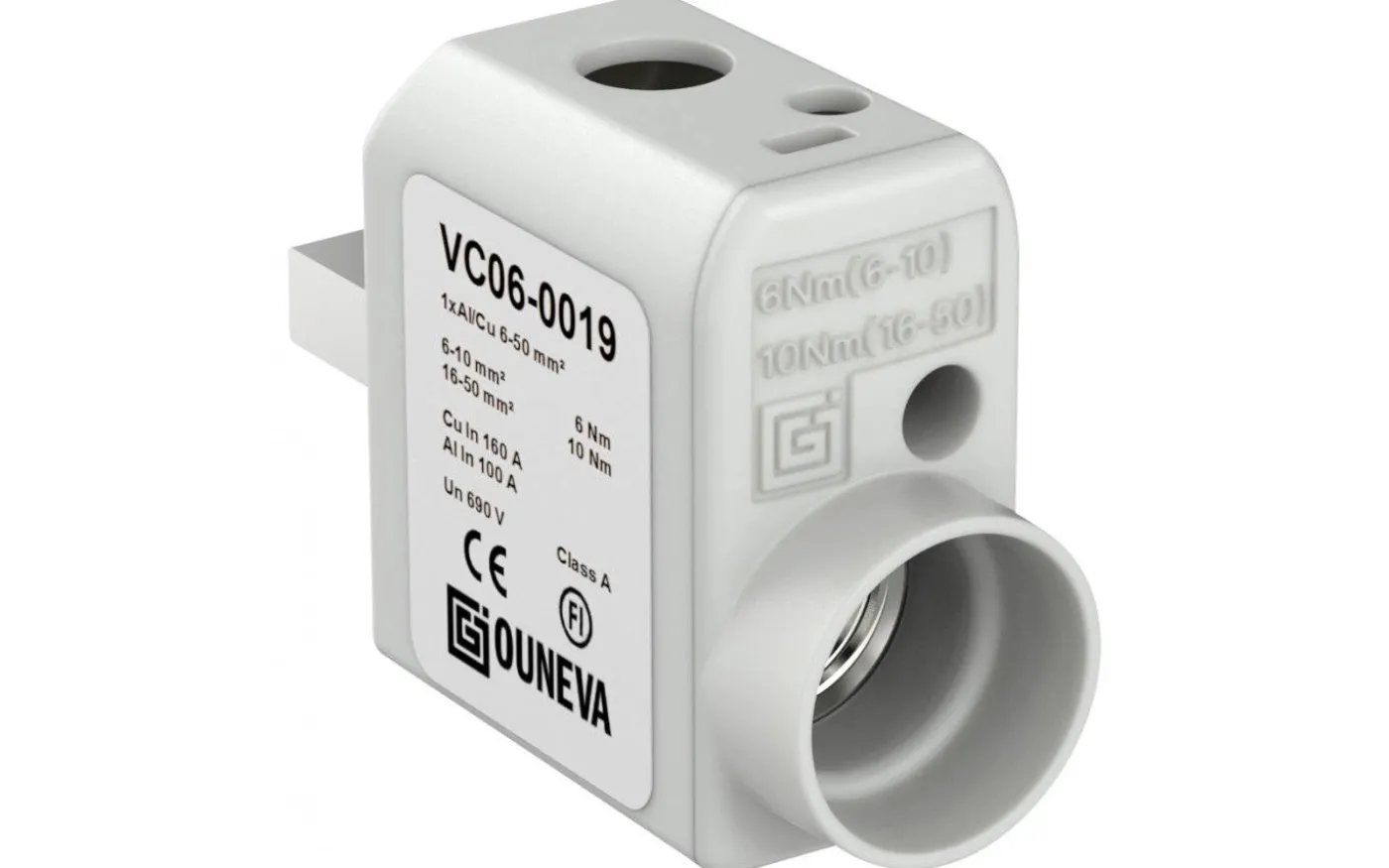 Anslutningsplint AL/CU, 1x6-50 mm²