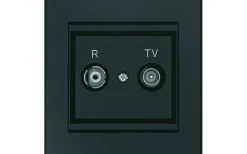 Strömbrytare & Vägguttag<Malmbergs Antennuttag för TV/Radio Optima, Svart