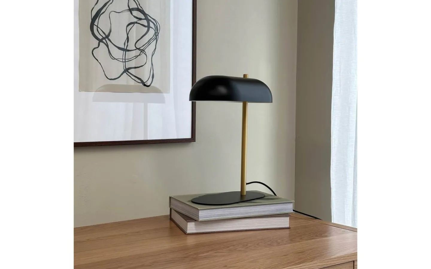 Dyberg Larsen Arch Skrivbordslampa 36cm Mattsvart/Mässing* Skrivbordslampor