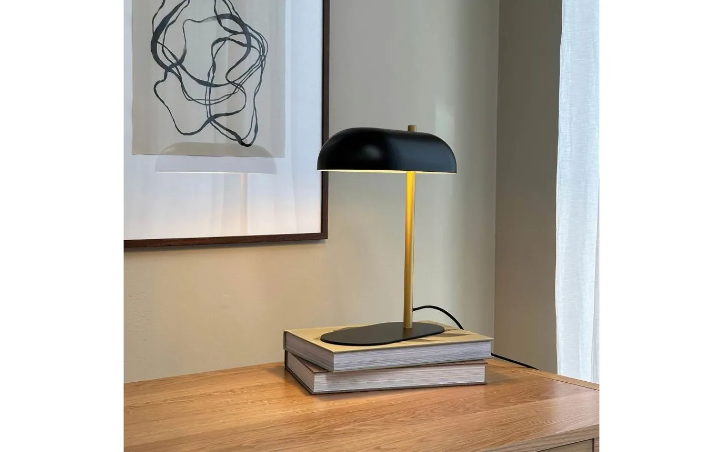 Dyberg Larsen Arch Skrivbordslampa 36cm Mattsvart/Mässing* Skrivbordslampor