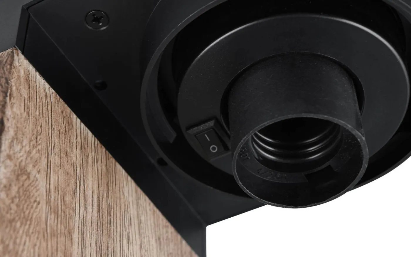 Ardila Pollare 100cm E27 trä/matt svart skymningssensor IP44