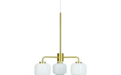 Dyberg Larsen Arp Takkrona 54cm 3 Kupor Opal/Mässing* Stora Taklampor Ø50-69 Cm