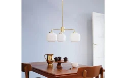 Dyberg Larsen Arp Takkrona 54cm 3 Kupor Opal/Mässing* Stora Taklampor Ø50-69 Cm