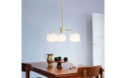 Dyberg Larsen Arp Takkrona 54cm 3 Kupor Opal/Mässing* Stora Taklampor Ø50-69 Cm