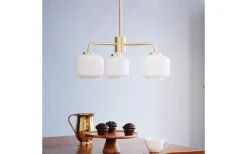 Dyberg Larsen Arp Takkrona 54cm 3 Kupor Opal/Mässing* Stora Taklampor Ø50-69 Cm