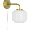 Dyberg Larsen Arp Vägglampa Opal/Mässing* Lampetter|Läslampor