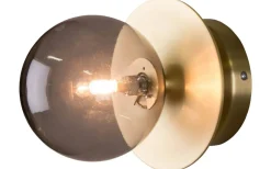 Badrum|Badrumslampor Vägg<Globen Lighting Art Deco Badrumslampa Mässing/Rök IP44