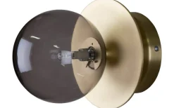 Badrum|Badrumslampor Vägg<Globen Lighting Art Deco Badrumslampa Mässing/Rök IP44