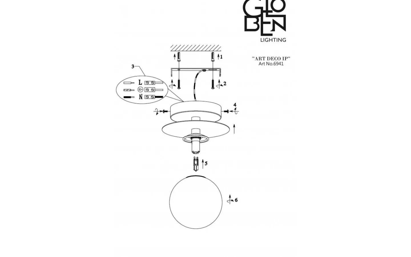 Globen Lighting Art Deco Badrumslampa Svart/Vit IP44* Badrum|Badrumslampor Vägg