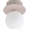 Art Deco Vägglampa/Plafond 16cm IP44 Mud/Vit