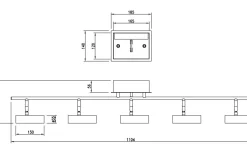 Aneta Artic Takspotlight 106cm LED 5x6W 3000K Matt Mässing* Avlånga Takspotlights|Takspot Med Minst 4 Lampor