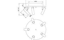 Hall & Trappa|Runda Takspotlights<Aneta Artic Takspotligt 40cm LED 5x6W 3000K Matt Mässing