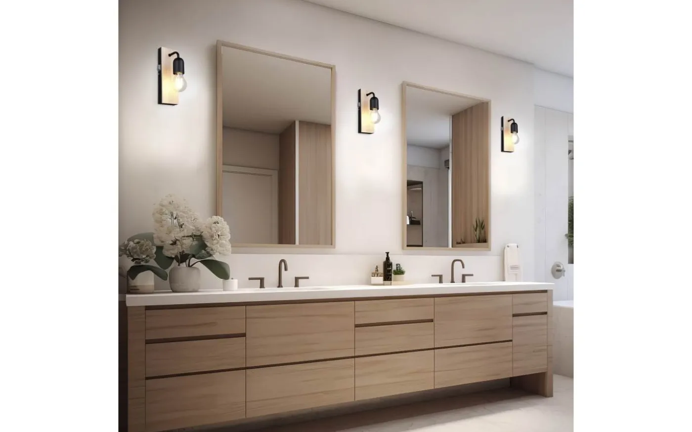 Arturo H2O Vägglampa 1-del E27 trä/matt svart IP44