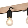 Trio Lighting Arturo H2O Vägglampa 3-delad E27 trä/matt svart IP44* Badrumslampor Vägg