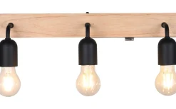 Trio Lighting Arturo H2O Vägglampa 3-delad E27 trä/matt svart IP44* Badrumslampor Vägg