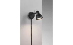 Sovrum|Läslampor<Nordlux Aslak Vägglampa Svart