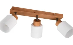 Avlånga Takspotlights|Takspot Med 3 Lampor<Reality Assam Spotlight 3-delad E14 trä/vit