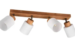 Reality Assam Spotlight 4-delad E14 trä/vit* Avlånga Takspotlights|Takspot Med Minst 4 Lampor