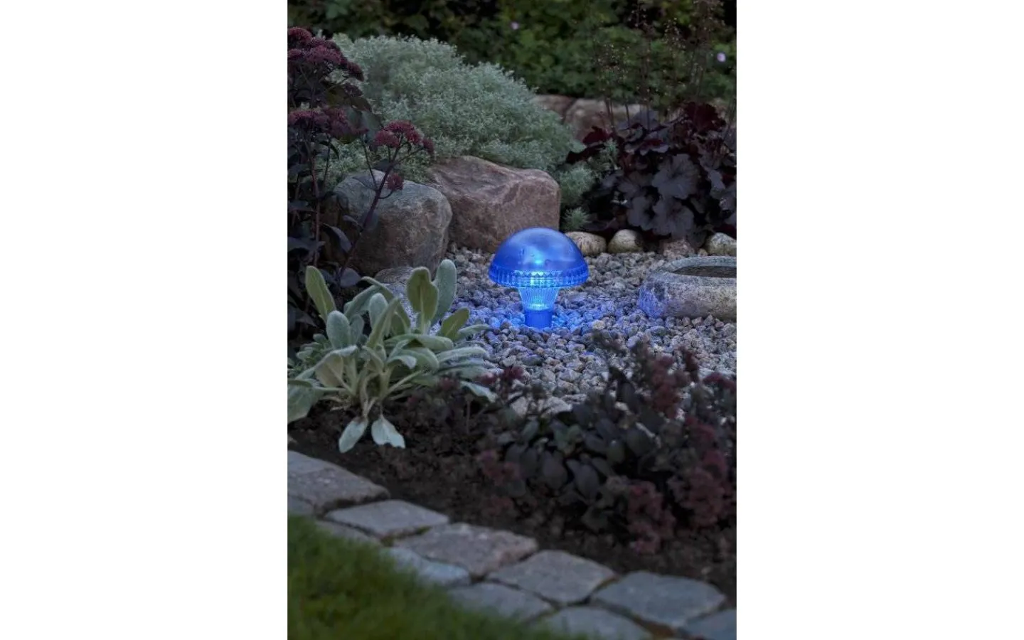 Konstsmide Assisi Svamp Solcellslampa Blå IP44* Solcellslampor Stig & Mark|Visa Alla Solcellslampor