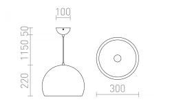 Kök & Matplats<Rendl Aston Taklampa Krom 30cm E27