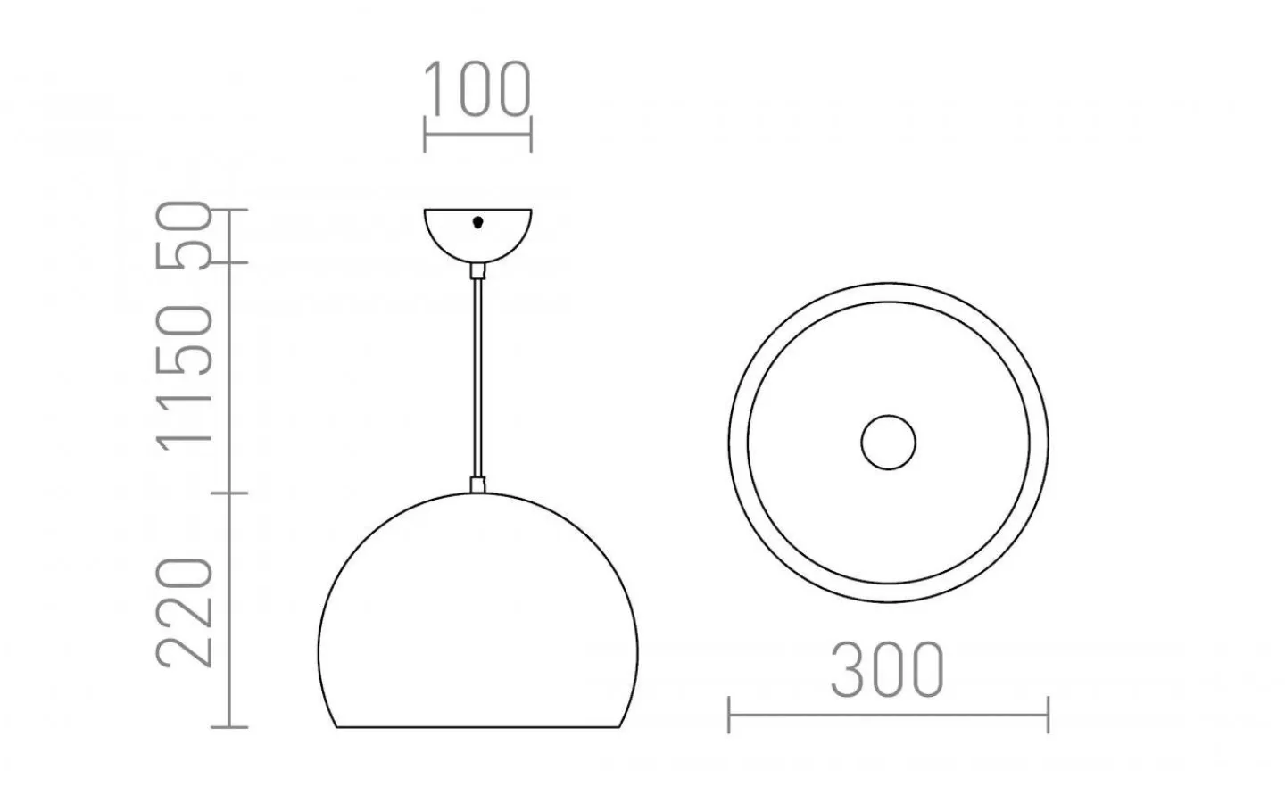 Kök & Matplats<Rendl Aston Taklampa Krom 30cm E27