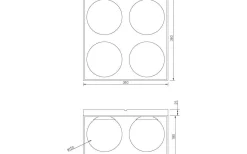 Astro Plafond 36cm Svart/Guld