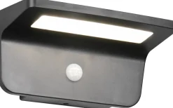 Reality Atico hybrid solcellsdriven Vägglampa LED mattsvart uppladdningsbar rörelse- och skymningssensor 4000K IP44* Solcellslampor Vägg|Visa Alla Solcellslampor