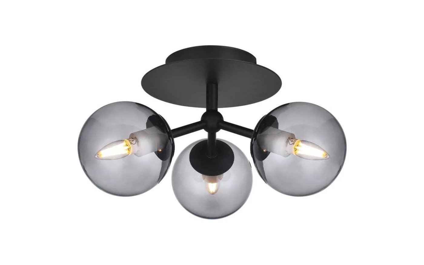 Atom Plafond Ø26cm Svart/Smoke