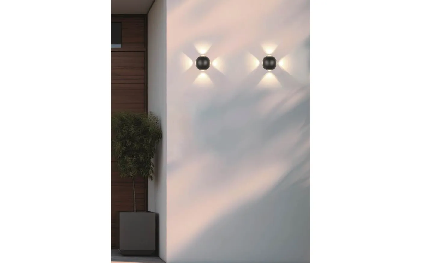 Avisio 4xLED Vägglampa mattsvart IP54