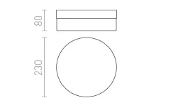 Rendl AWe Plafond 23cm Matt Nickel 14W LED 3000K IP44* Badrumslampor Tak|Plafonder