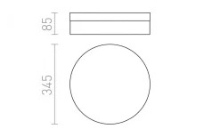 Rendl AWe Plafond 33cm Matt Nickel 21W LED 3000K IP44* Badrumslampor Tak|Plafonder