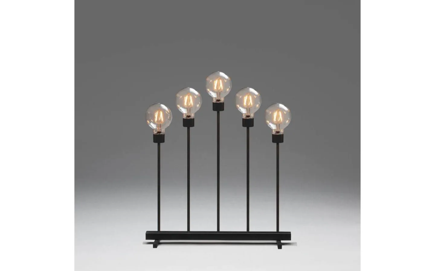 Konstsmide Axel Adventsljusstake LED 5L Svart 54cm* Visa Alla Adventsljusstakar|Adventsljusstakar 31-60 Cm