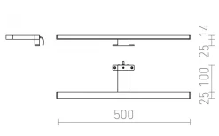 Balea Skåpsbelysning Krom 50cm LED 7W IP44 3000K