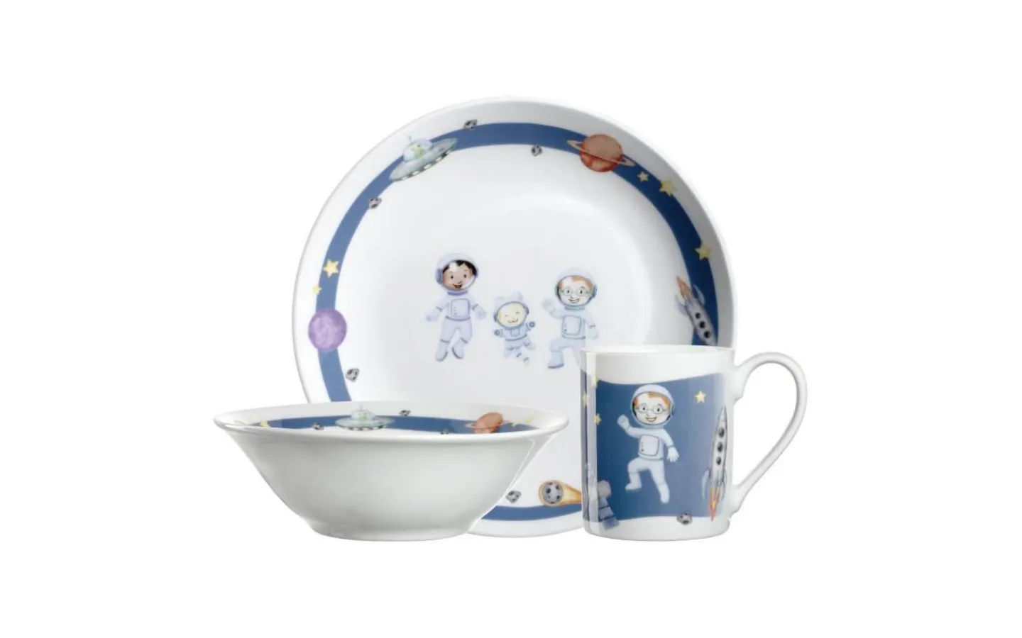 Barnserviser|Tallrikar & Skålar<Leonardo Bambini Avventura Barnservis 3 delar Rymden