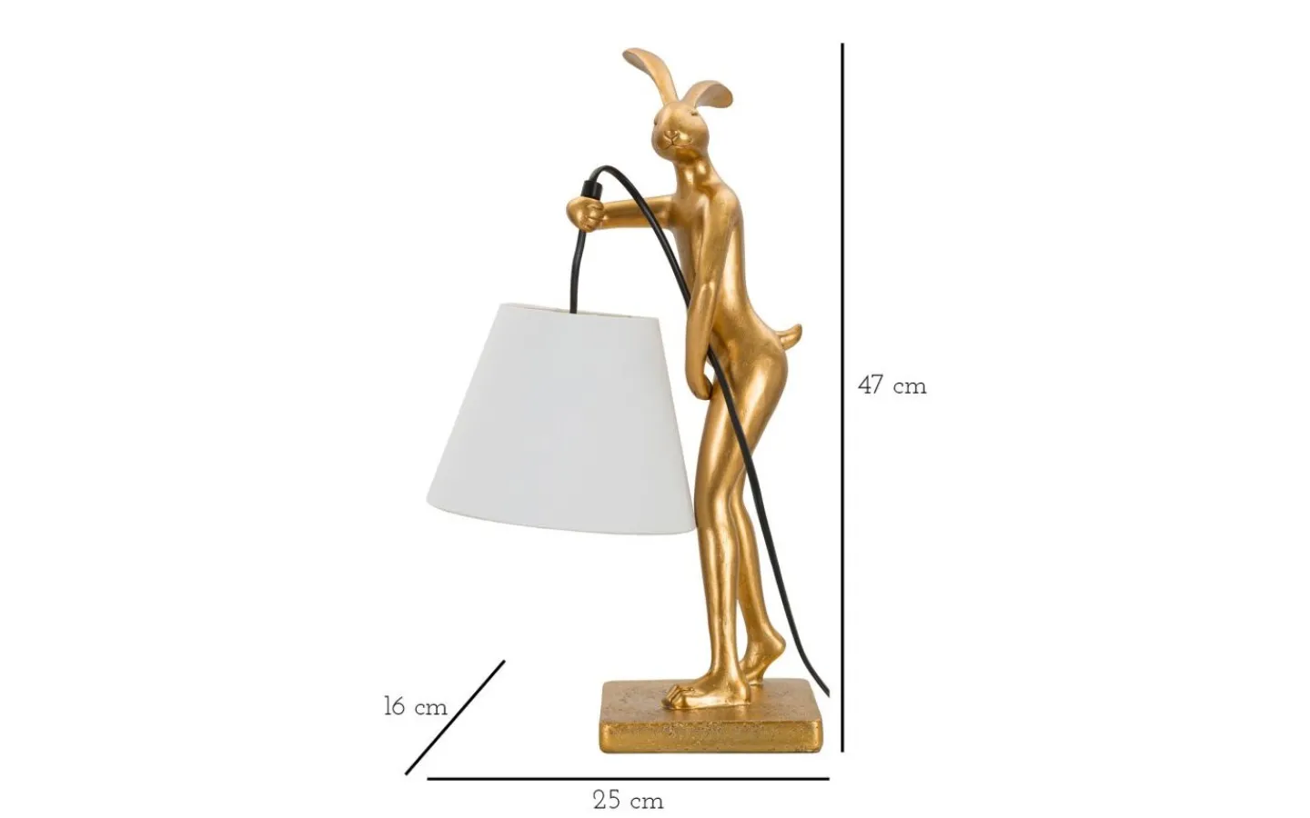 Mauro Ferretti Barca Bordslampa Kanin 47cm Guld* Bordslampor