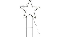 Barlumi Stjärna på Markspett 80cm Svart IP44