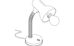 Basic Skrivbordslampa 30cm Blå