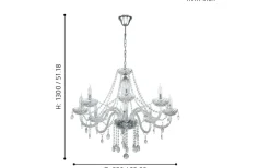 Kristallkronor<Eglo Basilano Kristallkrona 8-Arm 82cm Krom