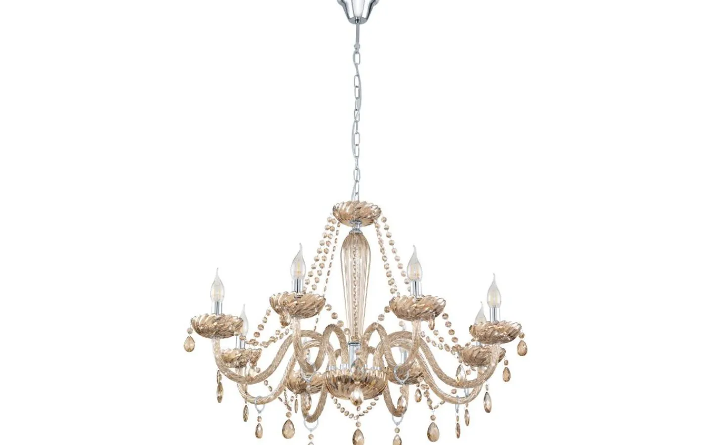 Eglo Basilano Kristallkrona 8-Arm 82cm Konjak* Kristallkronor