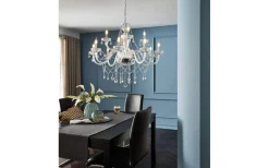 Kristallkronor<Eglo Basilano Kristallkrona 12-Arm 100cm Krom