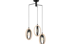 Stora Taklampor Ø50-69 Cm<Eglo Basildon Taklampa 62cm 3L Trä/Svart