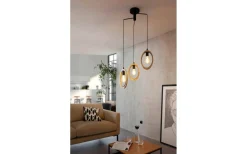 Stora Taklampor Ø50-69 Cm<Eglo Basildon Taklampa 62cm 3L Trä/Svart